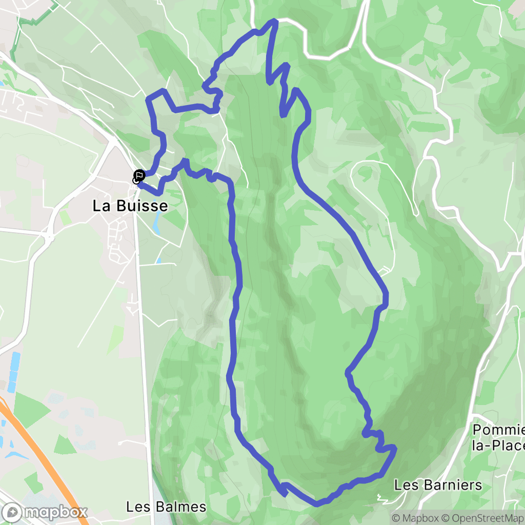 La Buisse : carte du parcours de randonnée - France