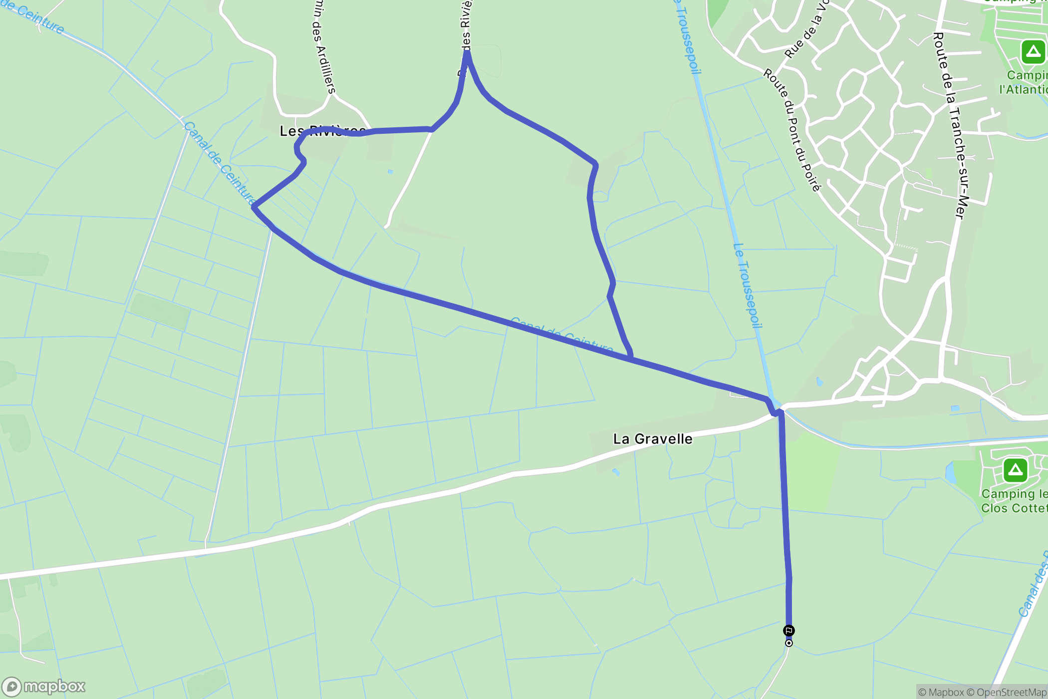 Angles : carte du parcours de randonnée - France
