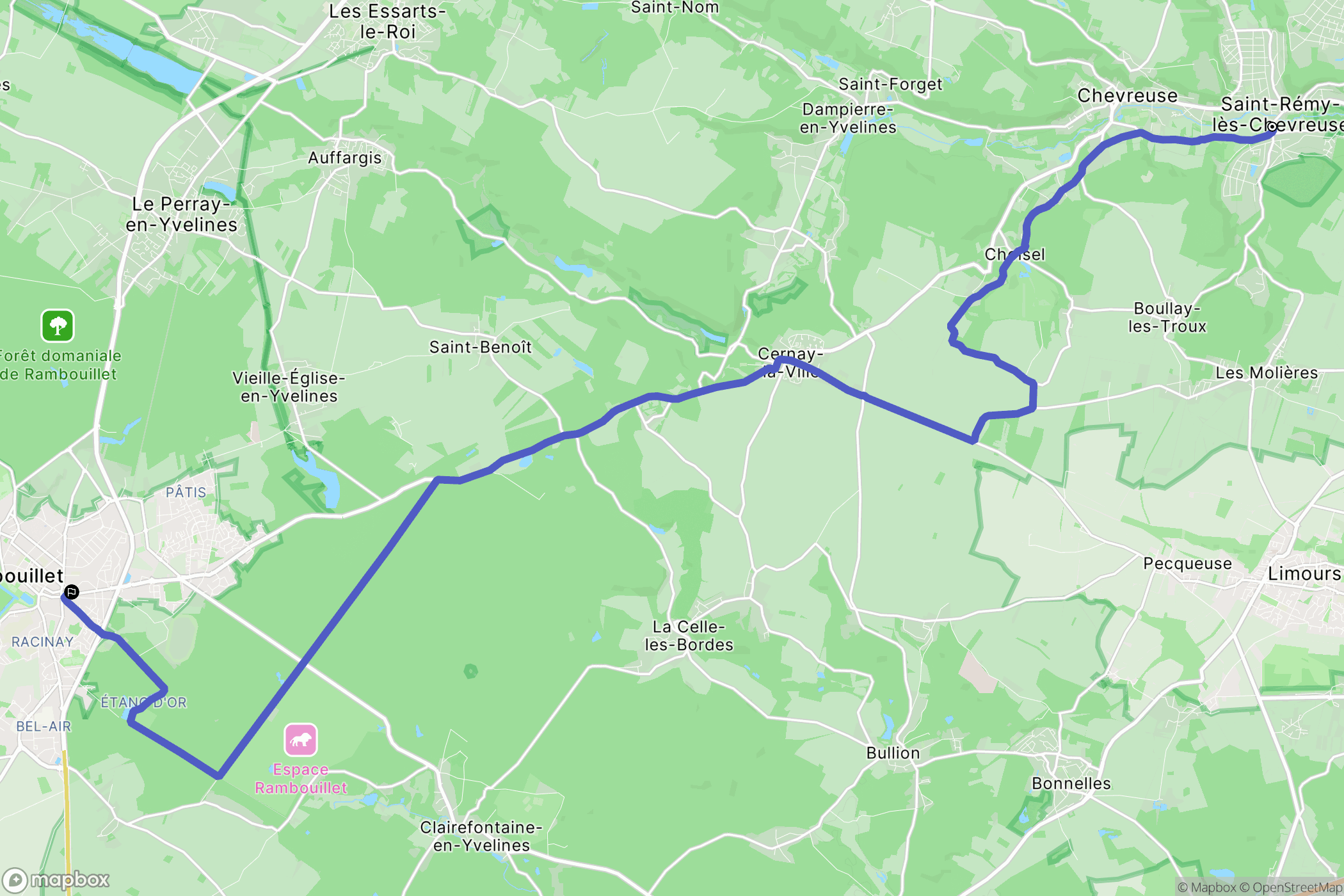 Saint-Rémy-lès-Chevreuse : carte du parcours de randonnée - France