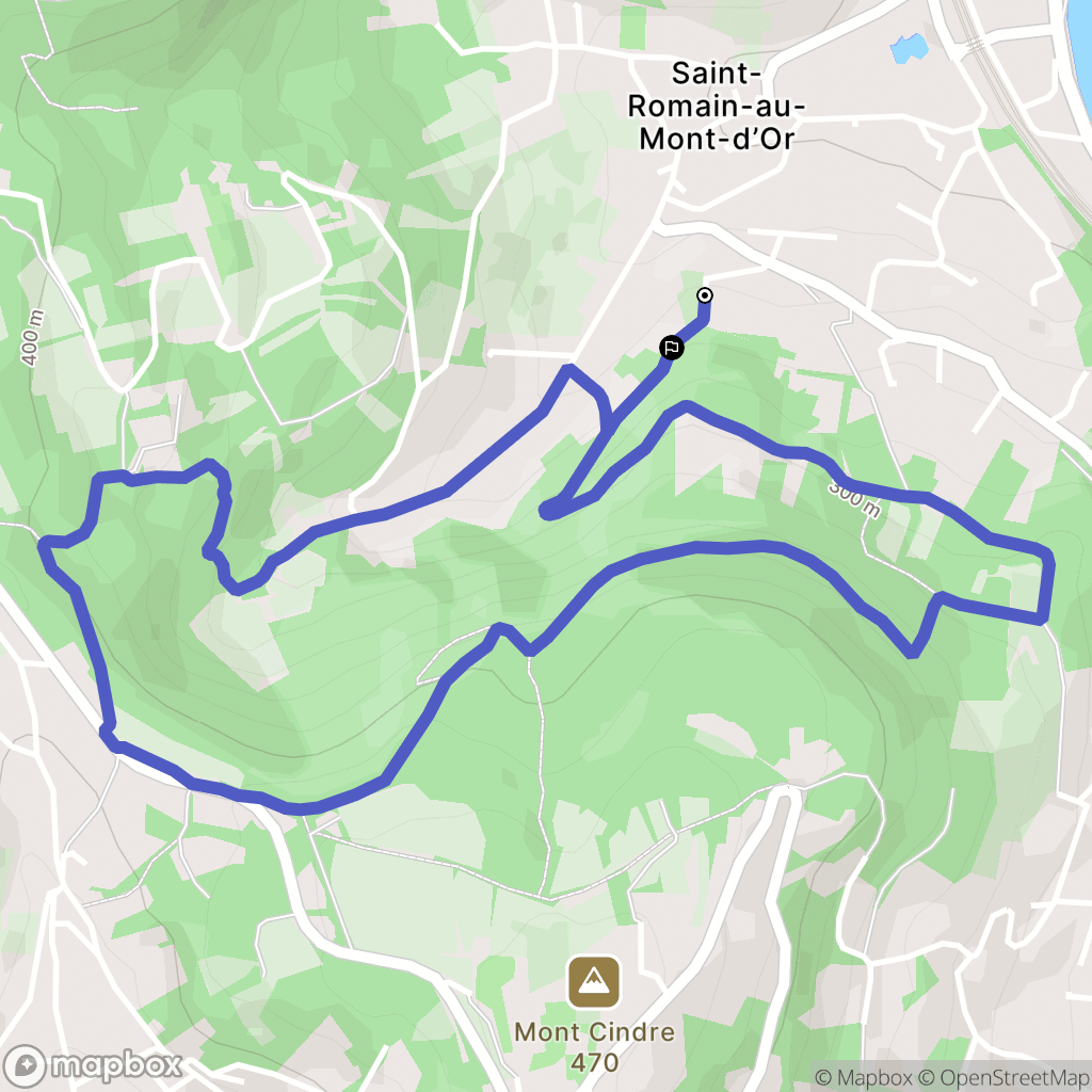 Saint-Romain-au-Mont-d'Or : carte du parcours de randonnée - France