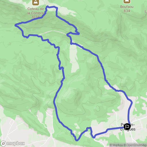 Peypin-d'Aigues : carte du parcours de randonnée - France