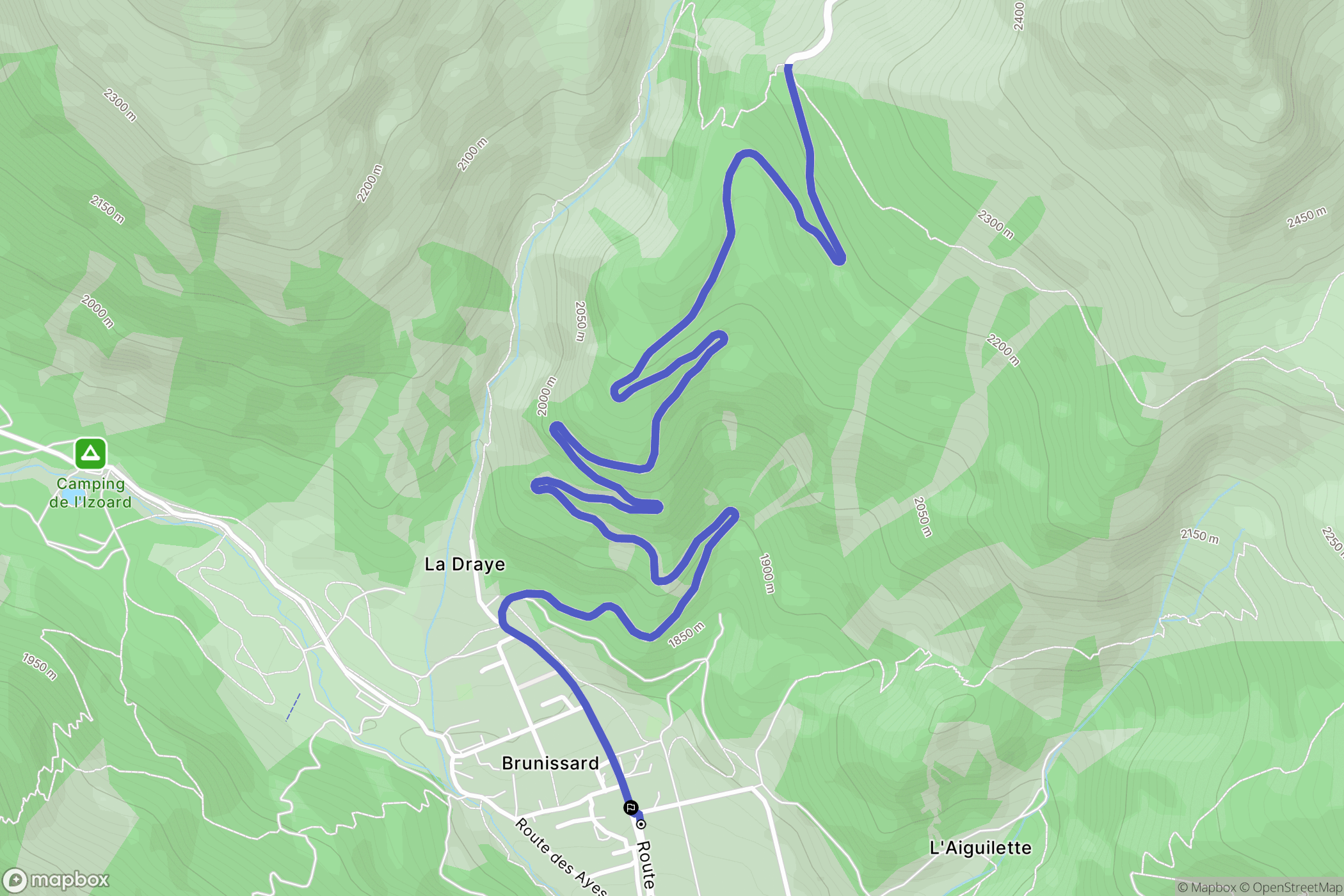 Arvieux : carte du parcours de randonnée - France