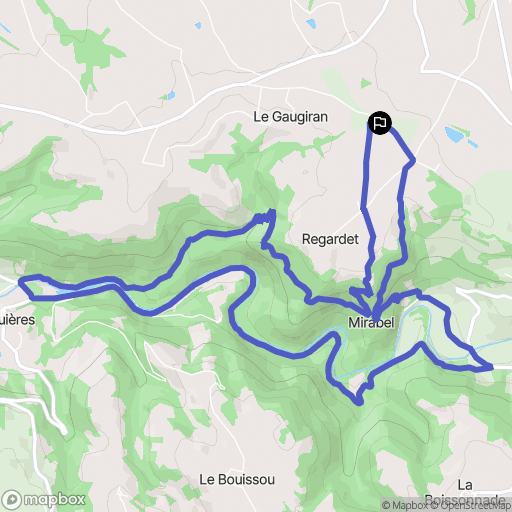 Rignac : carte du parcours de randonnée - France