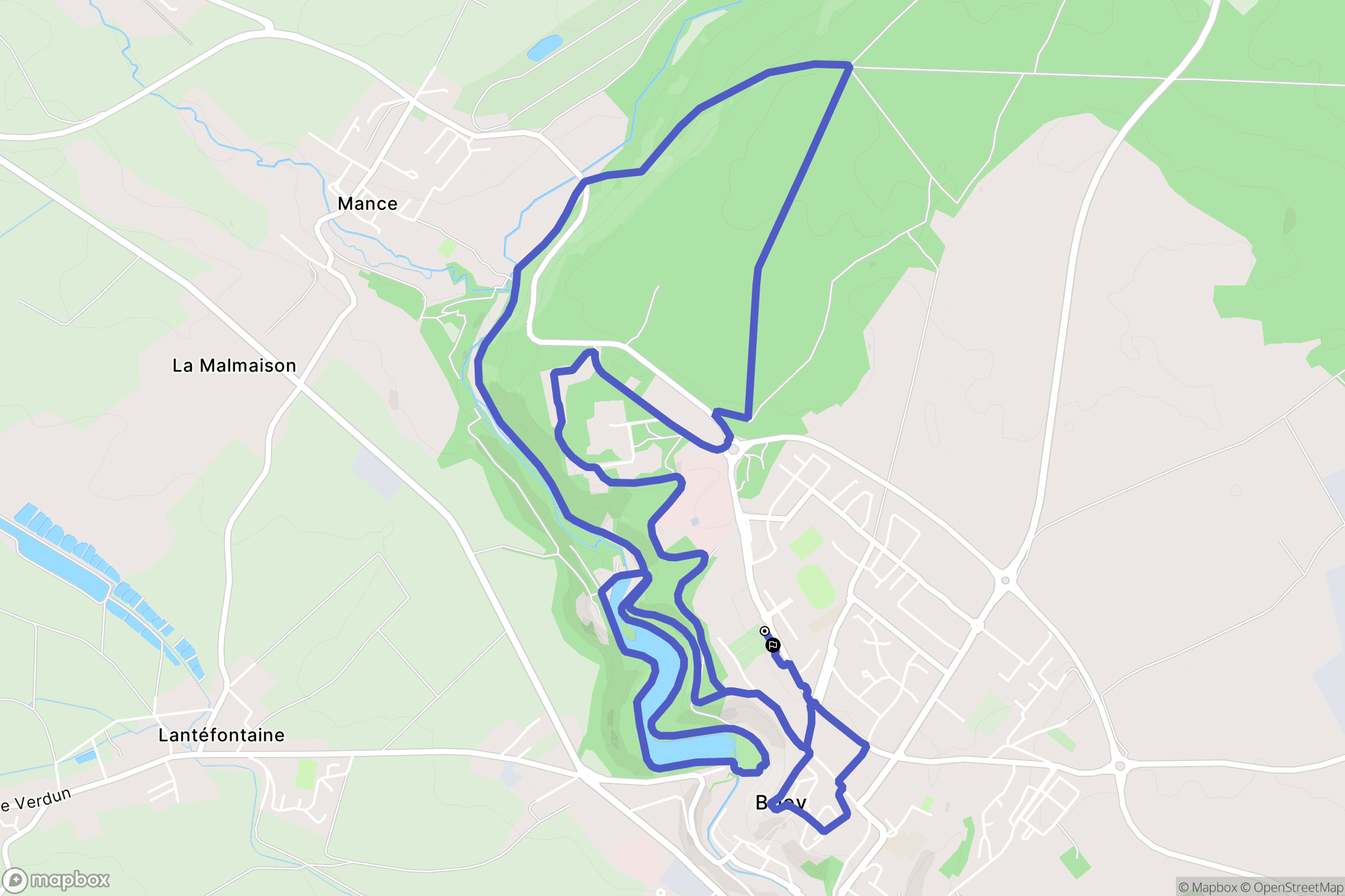 Val de Briey : carte du parcours de randonnée - France