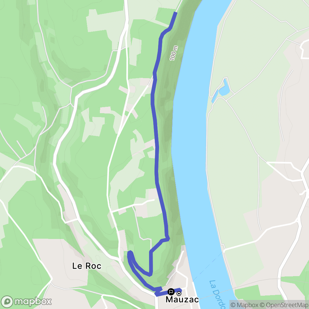 Mauzac-et-Grand-Castang : carte du parcours de randonnée - France