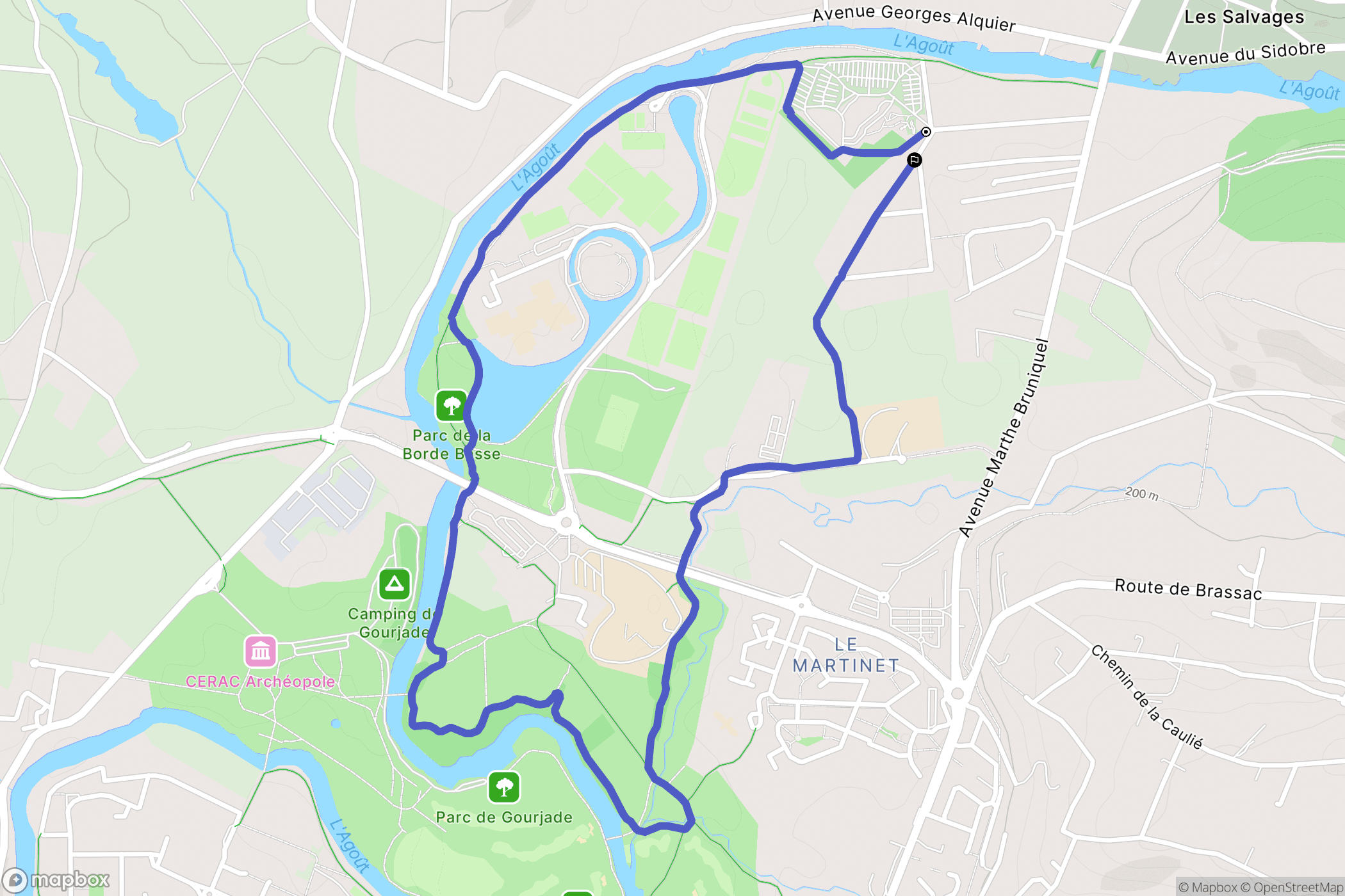 Castres : carte du parcours de randonnée - France