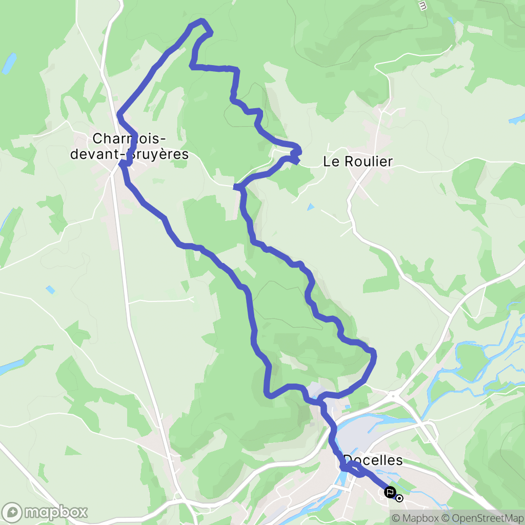 Docelles : carte du parcours de randonnée - France