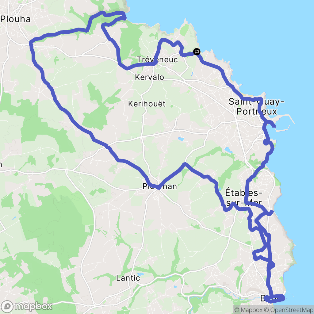 Tréveneuc : carte du parcours de randonnée - France