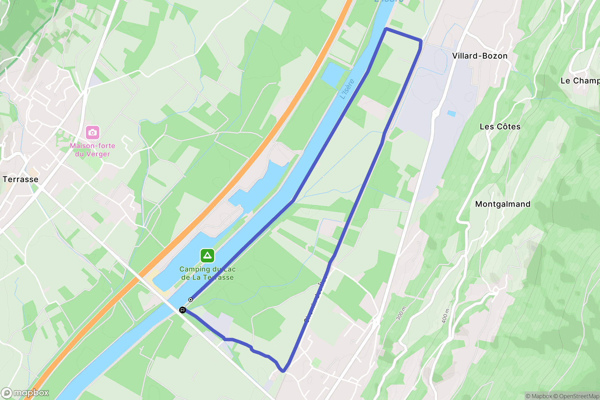La Terrasse : carte du parcours de randonnée - France
