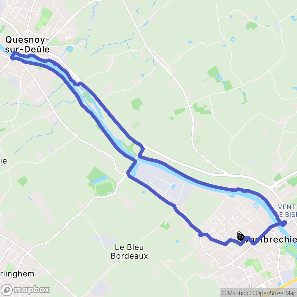 Wambrechies : carte du parcours de randonnée - France