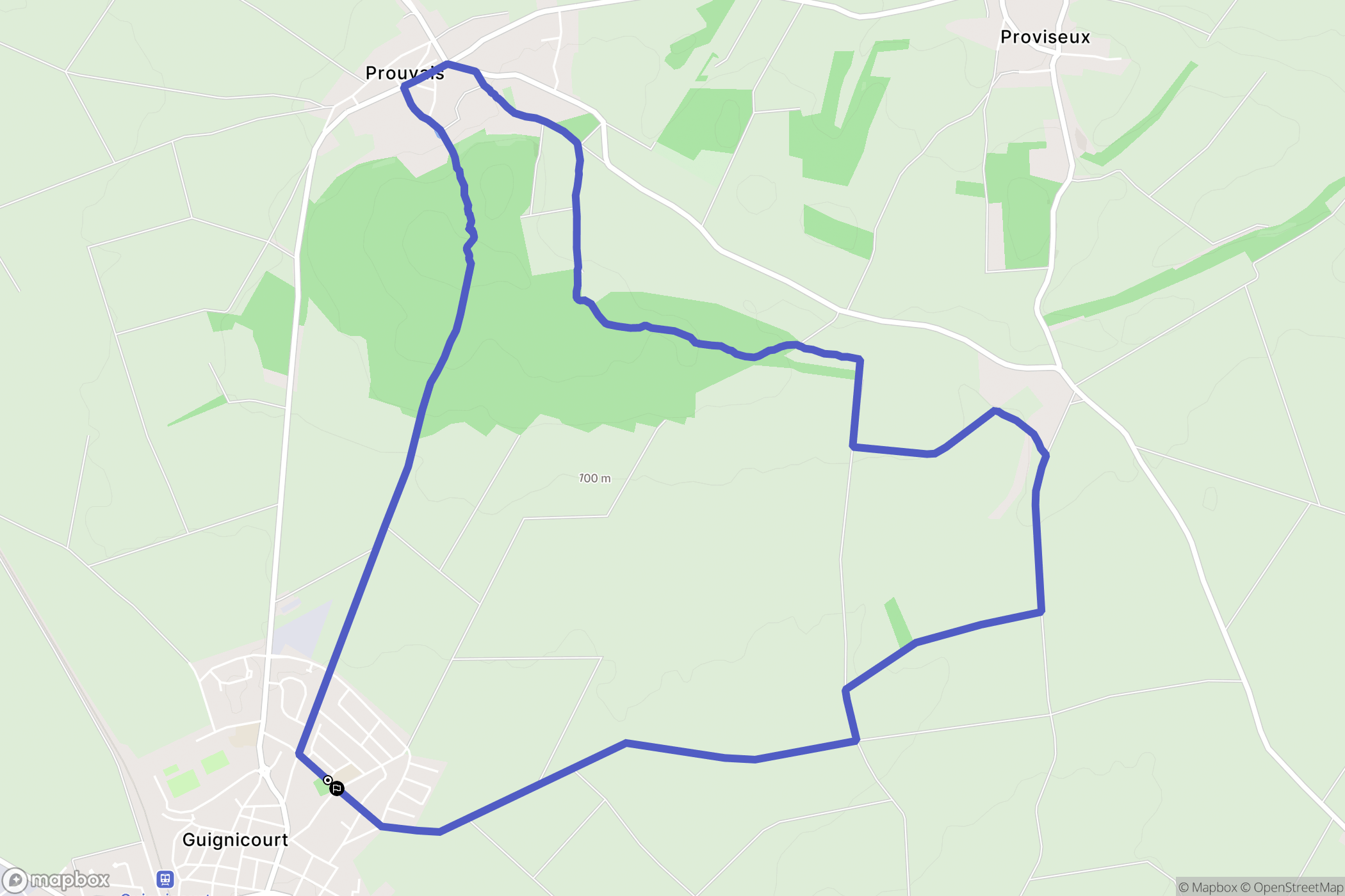 Villeneuve-sur-Aisne : carte du parcours de randonnée - France