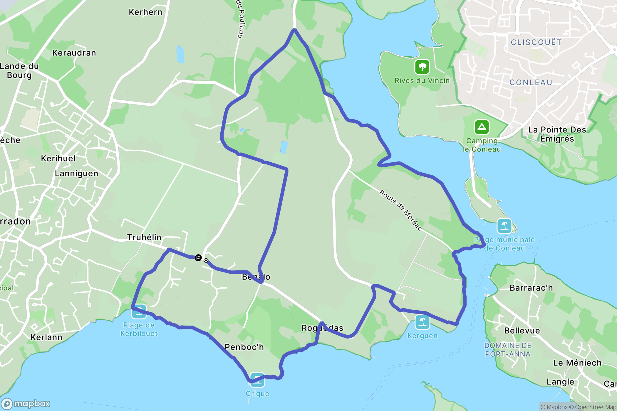 Arradon : carte du parcours de randonnée - France