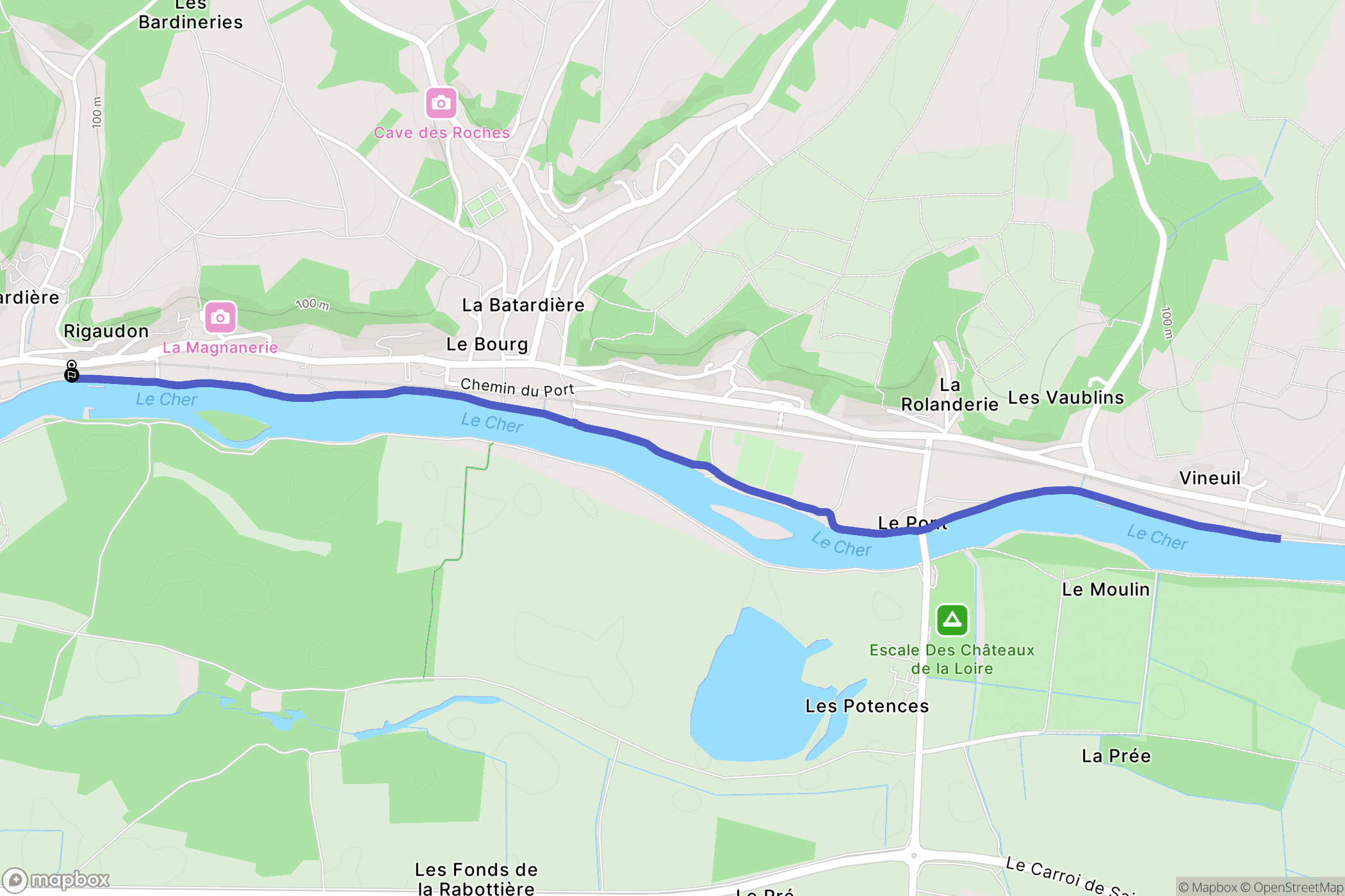 Montrichard Val de Cher : carte du parcours de randonnée - France