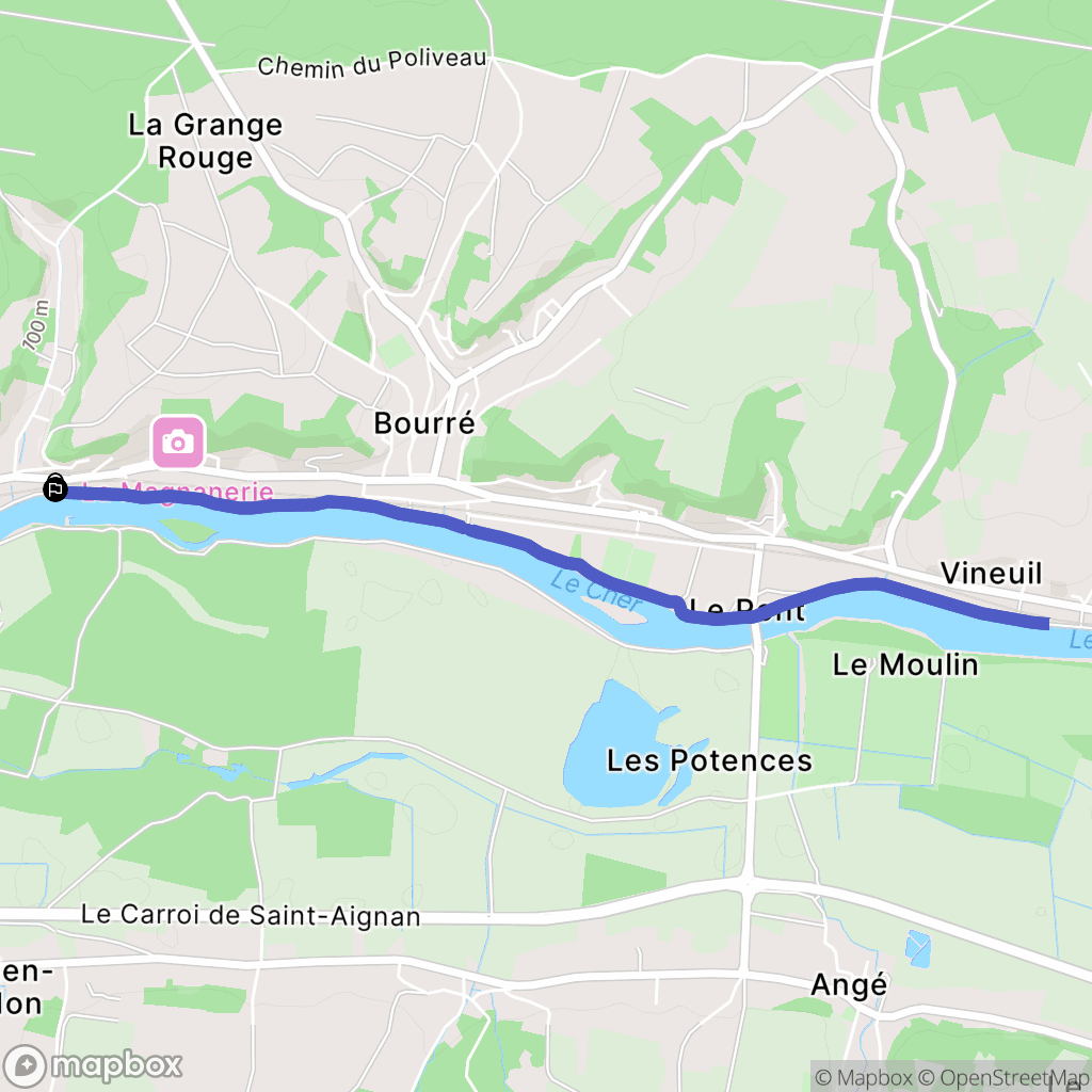 Montrichard Val de Cher : carte du parcours de randonnée - France
