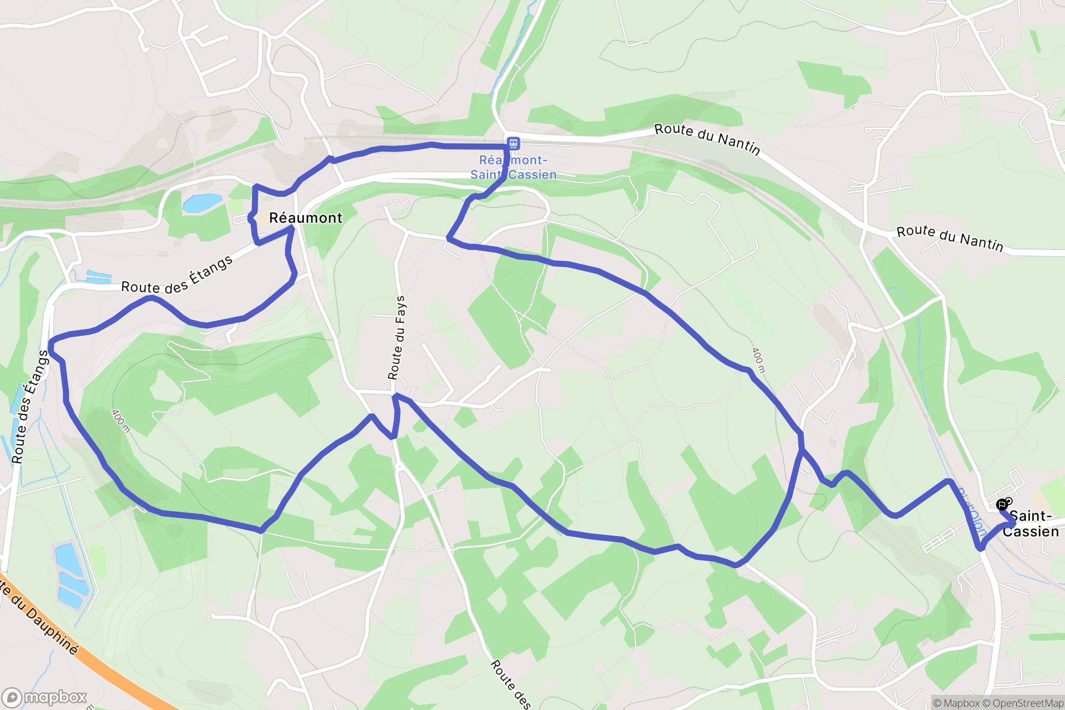 Saint-Cassien : carte du parcours de randonnée - France