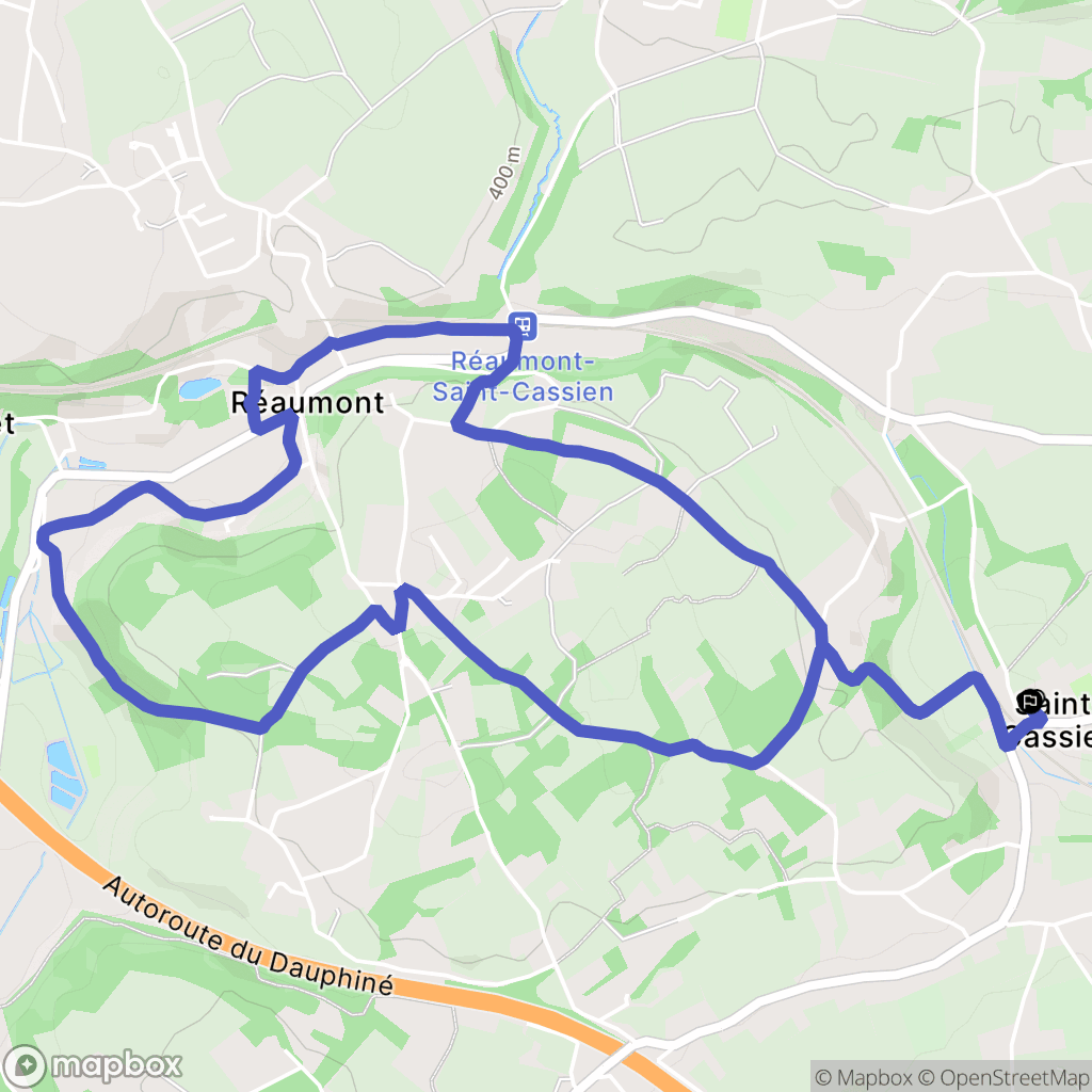 Saint-Cassien : carte du parcours de randonnée - France