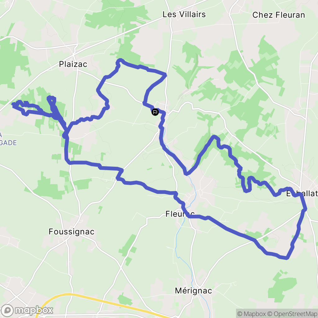 Vaux-Rouillac : carte du parcours de randonnée - France