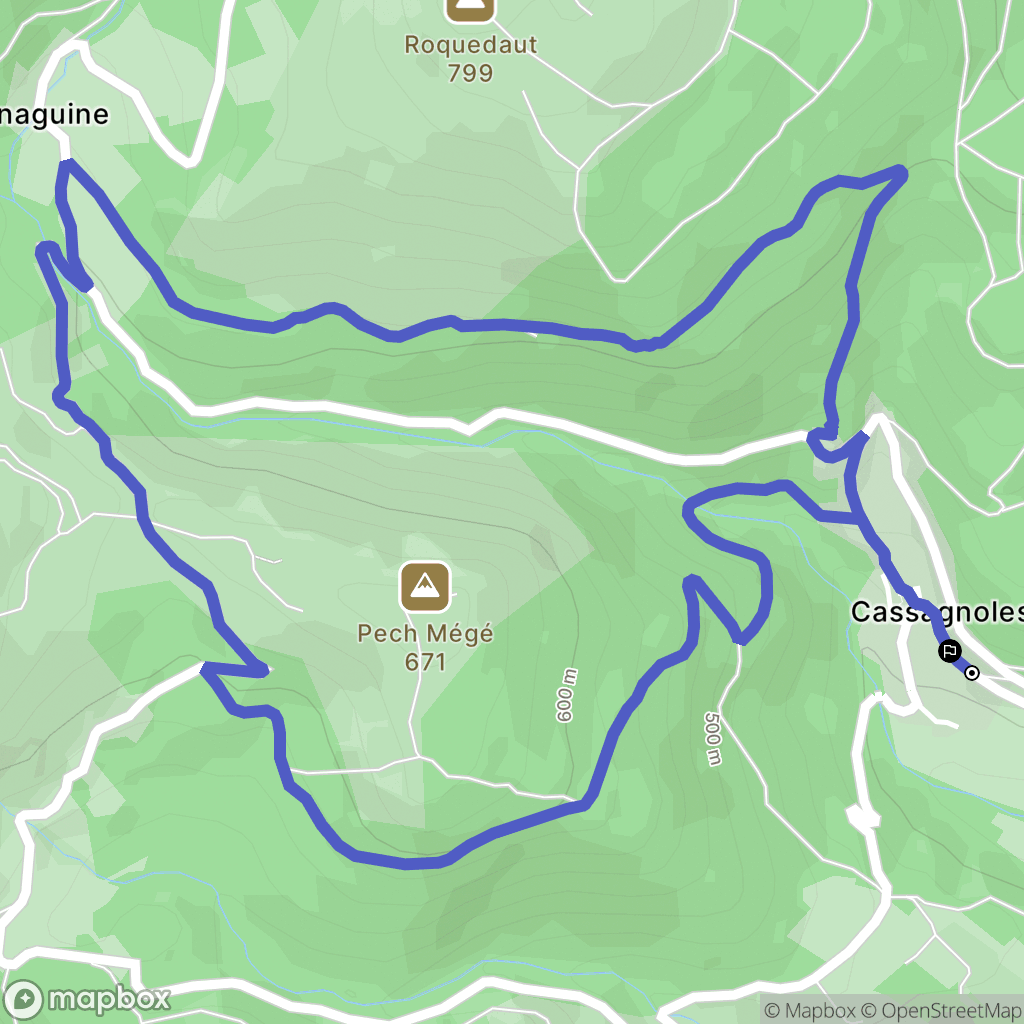 Cassagnoles : carte du parcours de randonnée - France