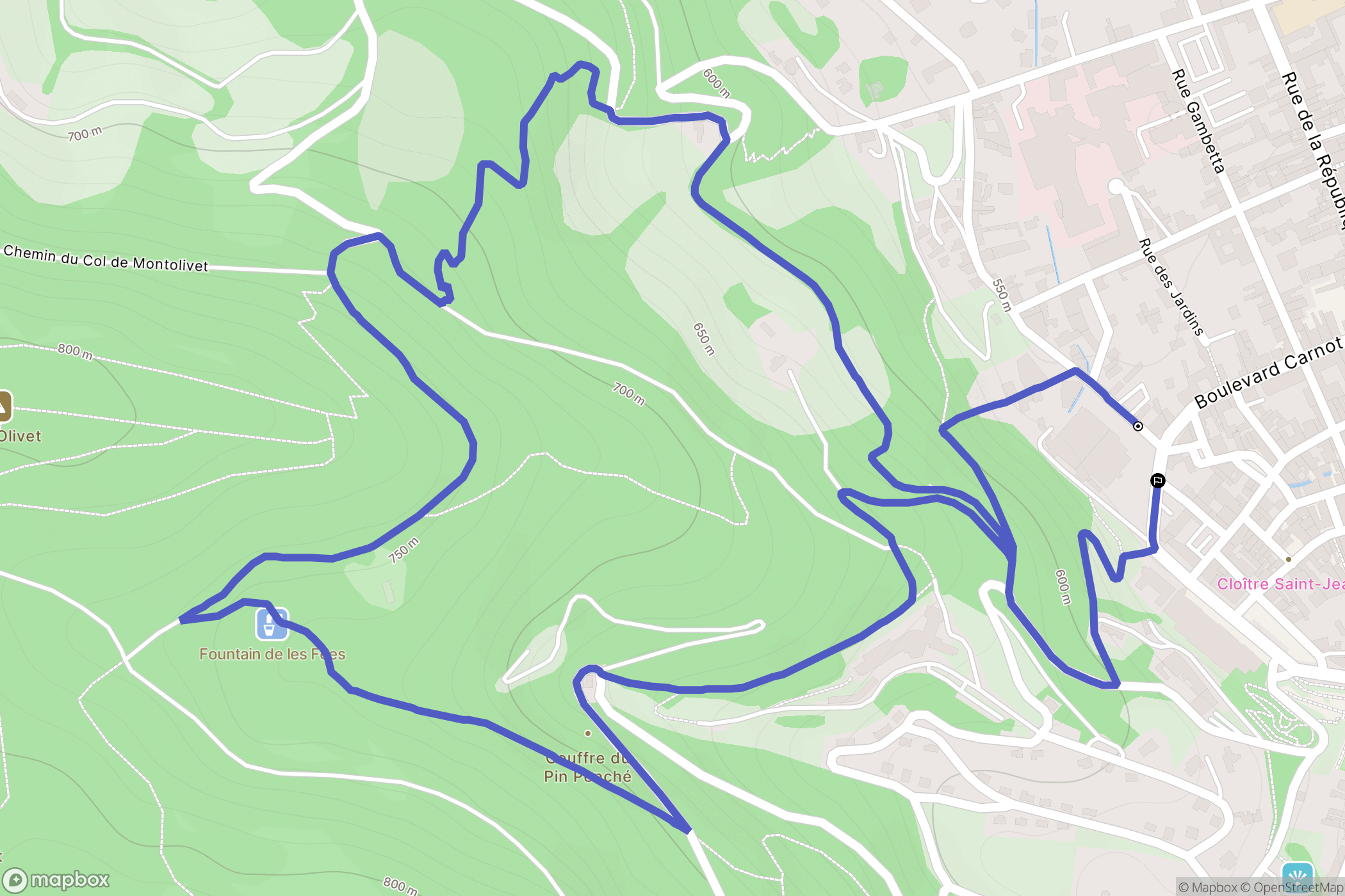 Bagnères-de-Bigorre : carte du parcours de randonnée - France