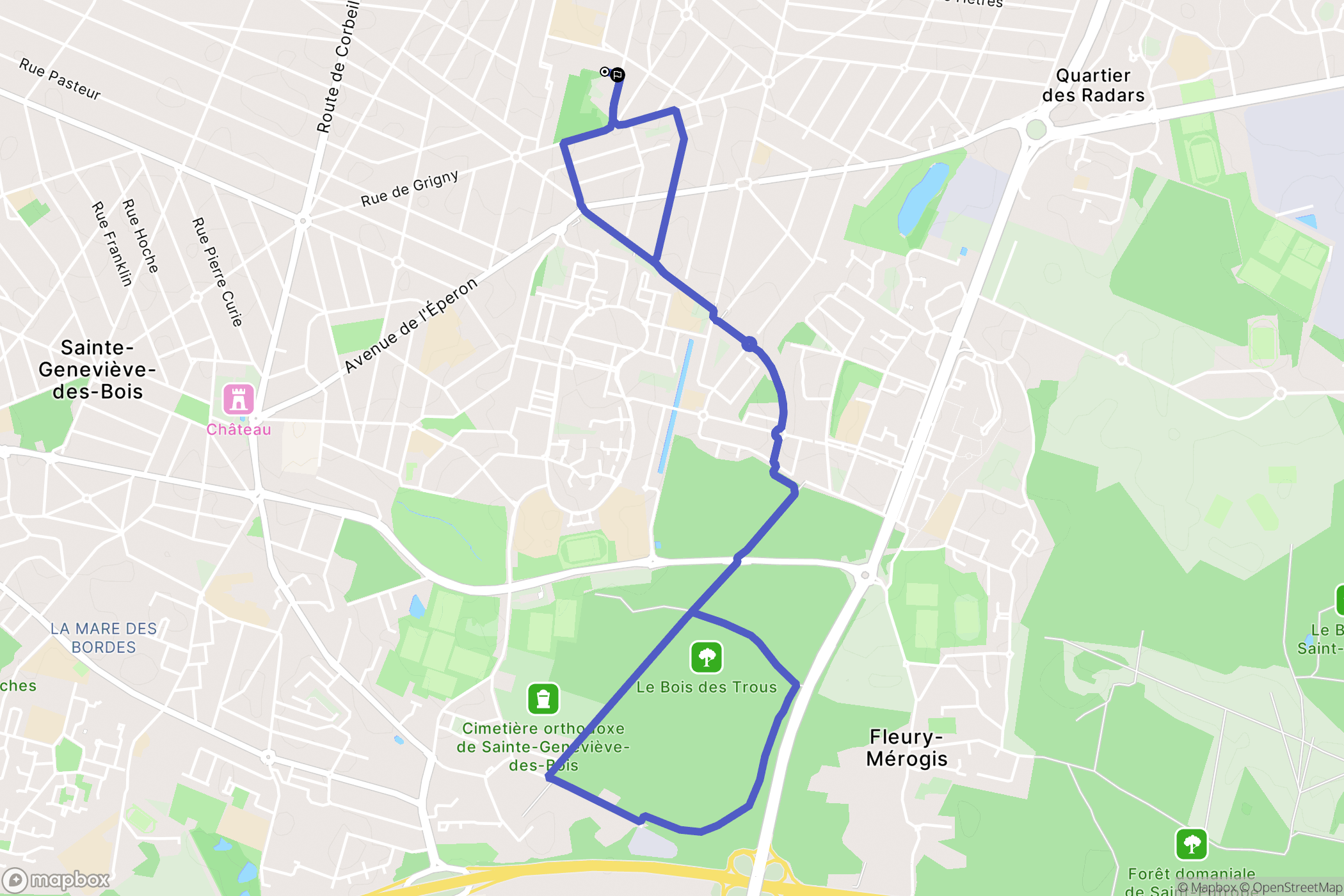 Morsang-sur-Orge : carte du parcours de randonnée - France