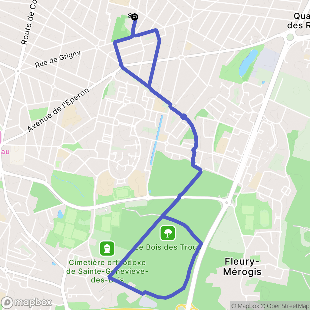 Morsang-sur-Orge : carte du parcours de randonnée - France
