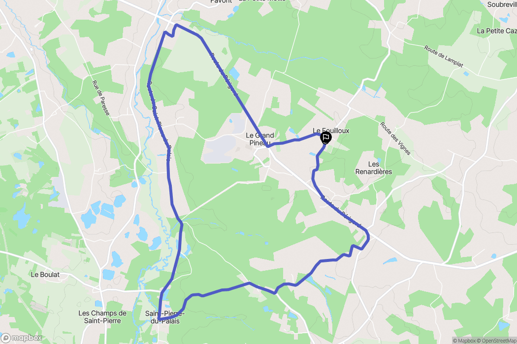 Le Fouilloux : carte du parcours de randonnée - France