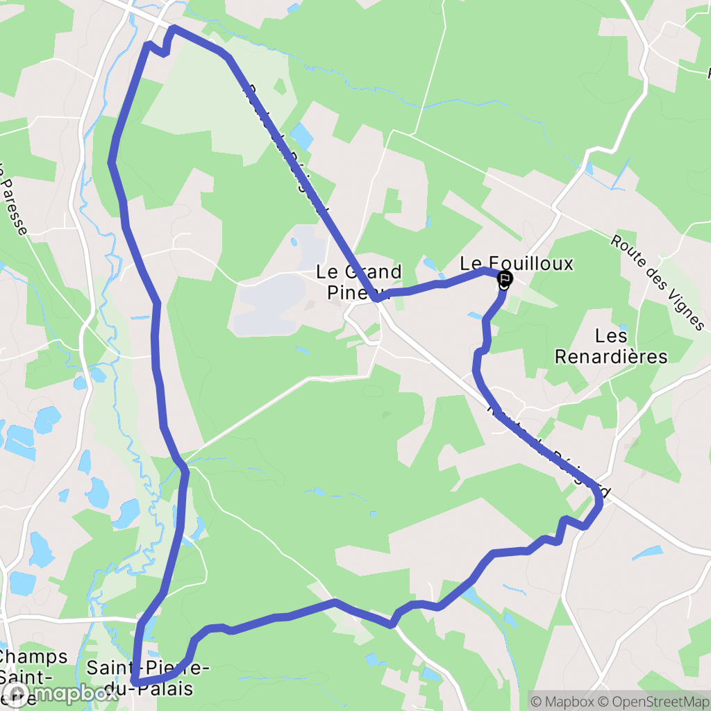 Le Fouilloux : carte du parcours de randonnée - France