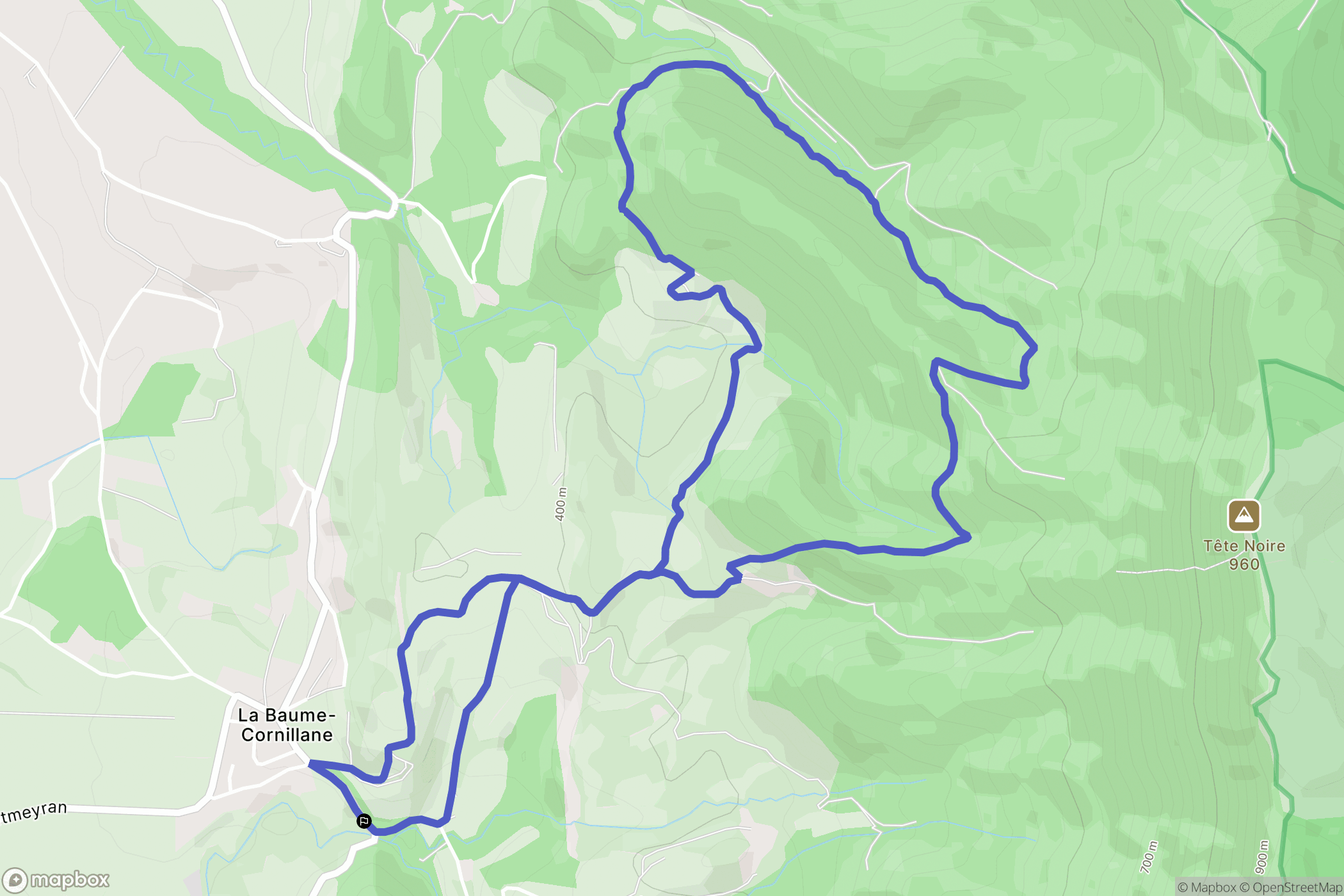 La Baume-Cornillane : carte du parcours de randonnée - France