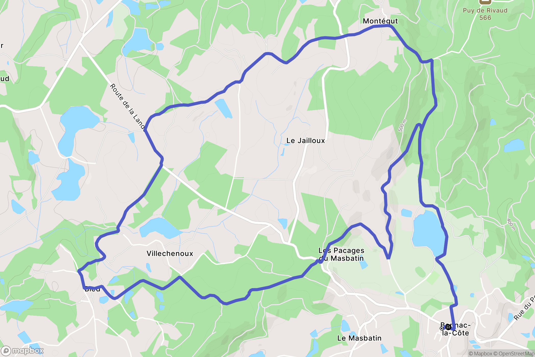 Bonnac-la-Côte : carte du parcours de randonnée - France