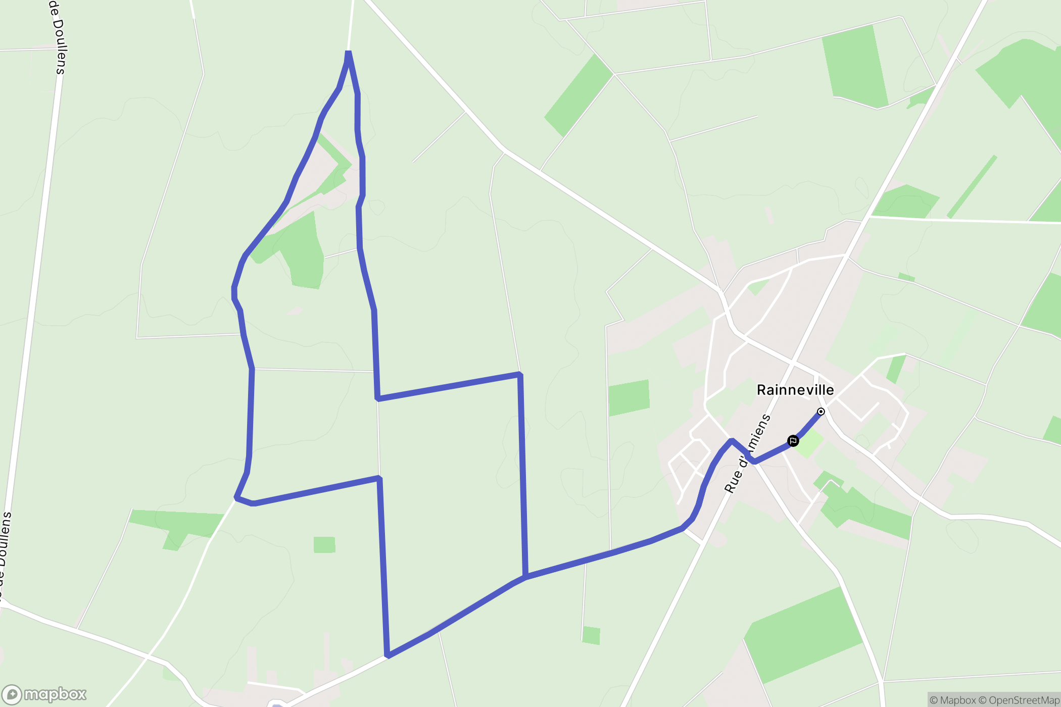 Rainneville : carte du parcours de randonnée - France