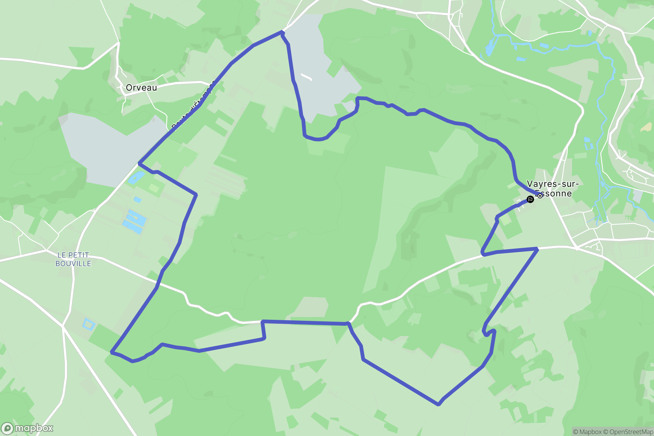 Vayres-sur-Essonne : carte du parcours de randonnée - France