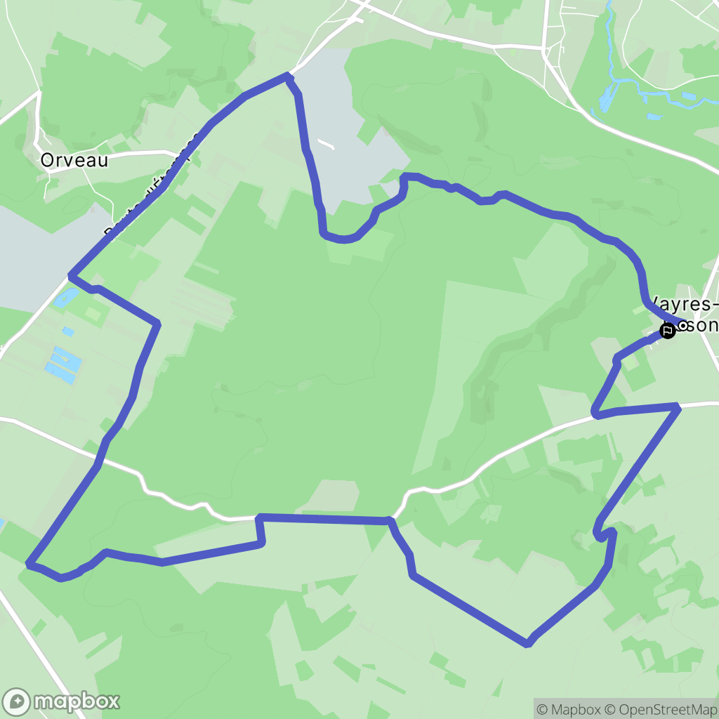 Vayres-sur-Essonne : carte du parcours de randonnée - France