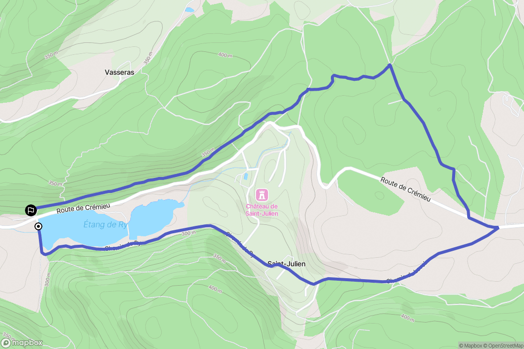 Siccieu-Saint-Julien-et-Carisieu : carte du parcours de randonnée - France