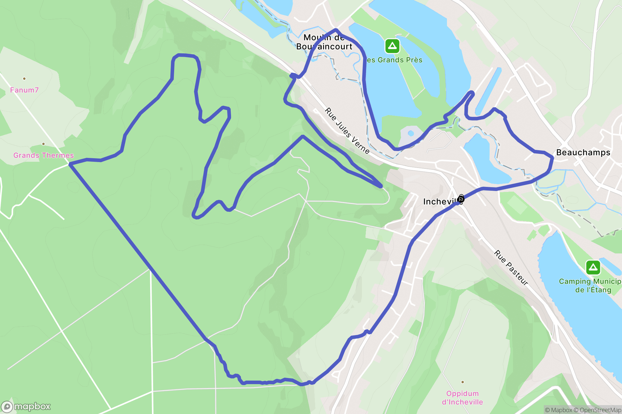 Incheville : carte du parcours de randonnée - France