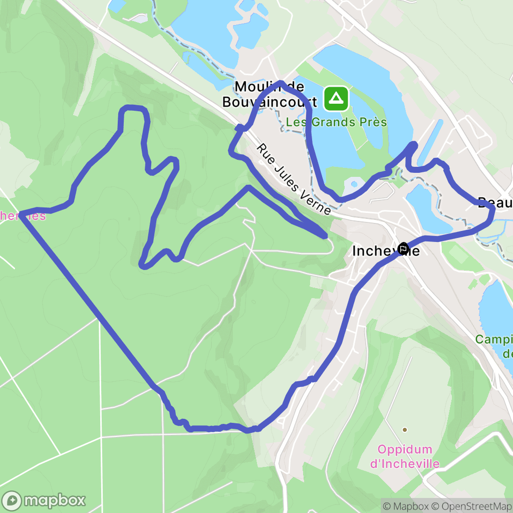 Incheville : carte du parcours de randonnée - France