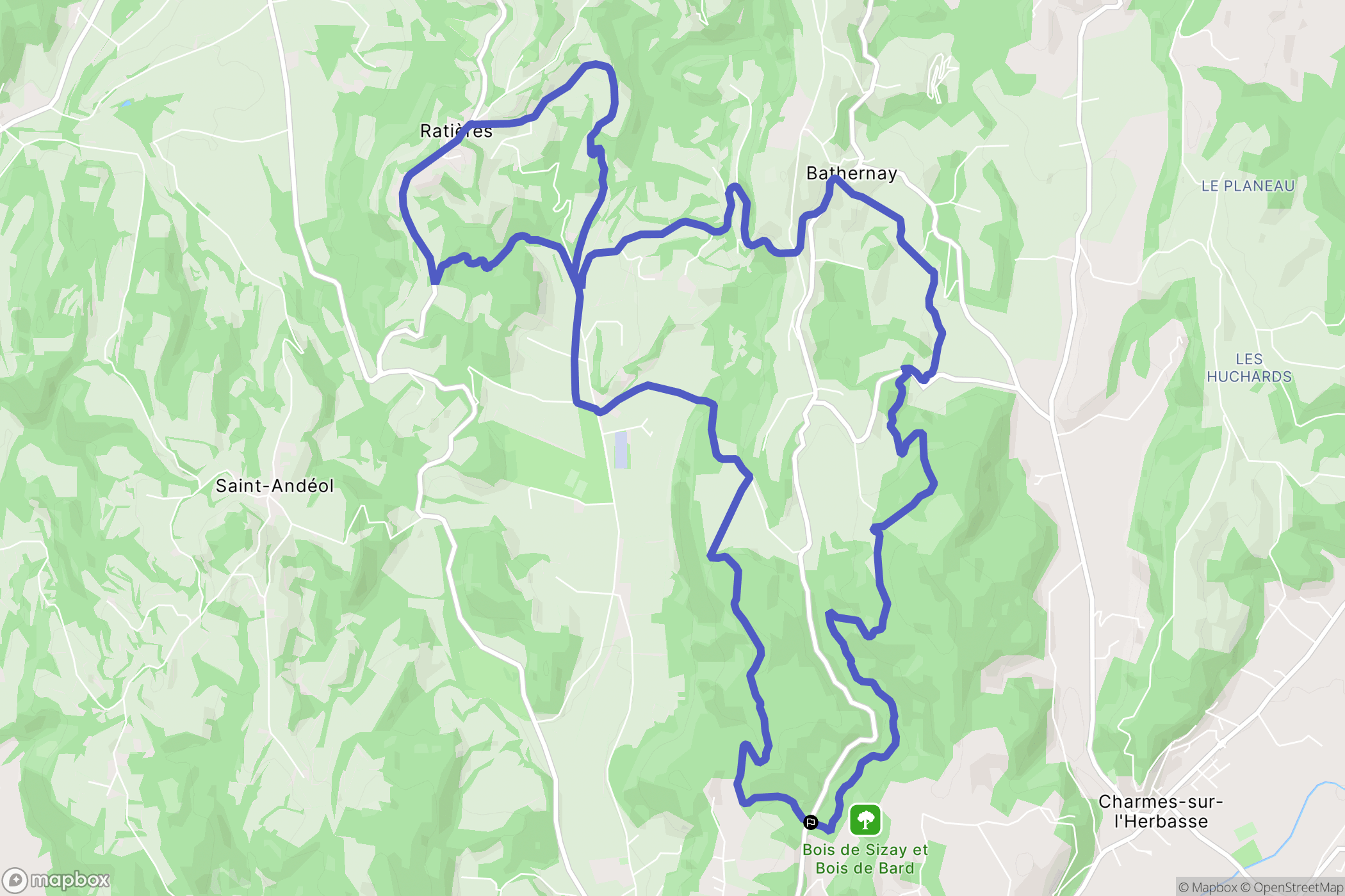 Saint-Donat-sur-l'Herbasse : carte du parcours de randonnée - France