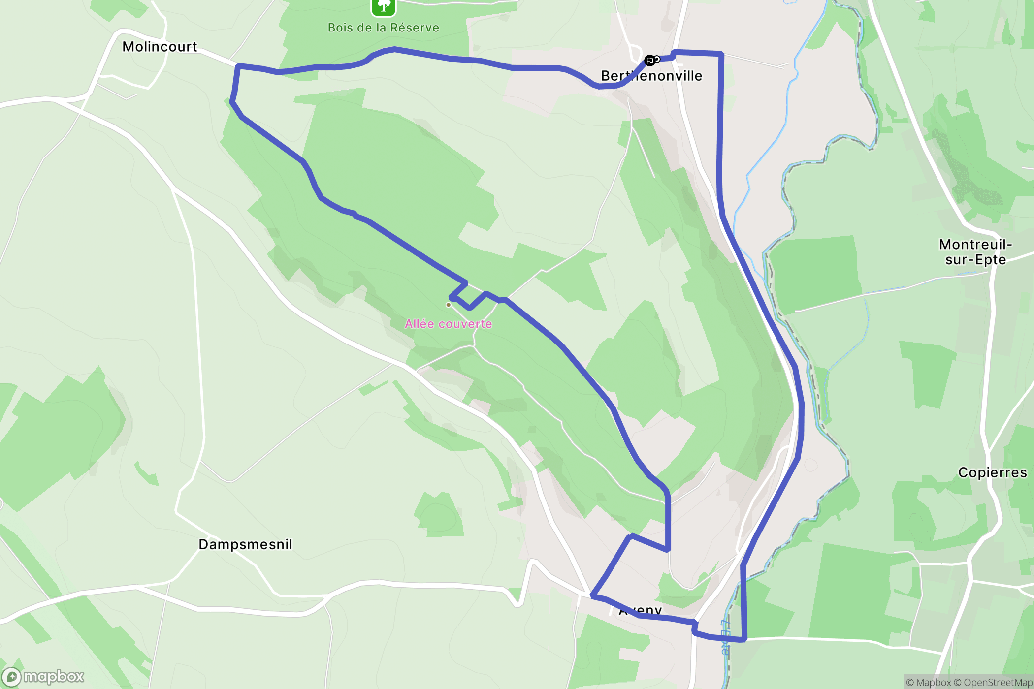Vexin-sur-Epte : carte du parcours de randonnée - France