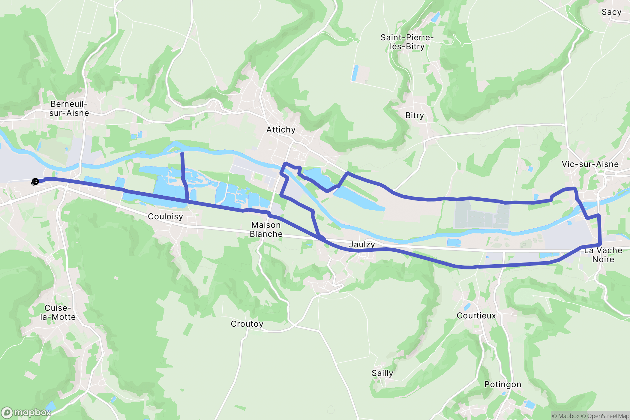 Trosly-Breuil : carte du parcours de randonnée - France