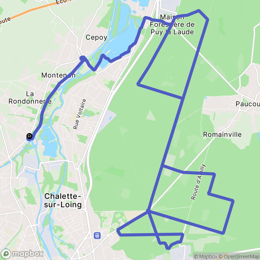 Corquilleroy : carte du parcours de randonnée - France