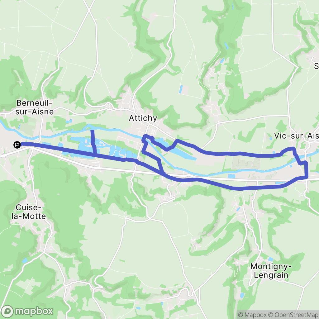 Trosly-Breuil : carte du parcours de randonnée - France