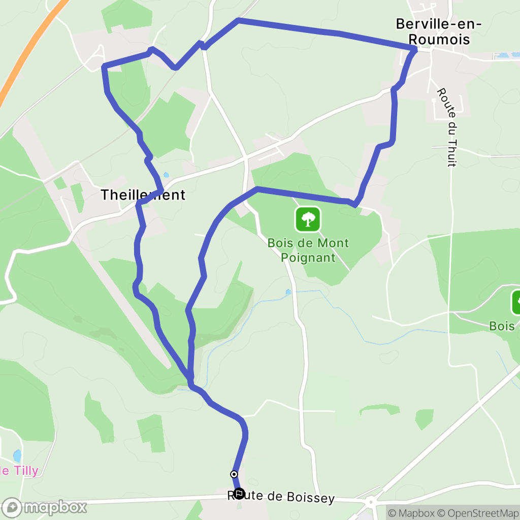 Thénouville : carte du parcours de randonnée - France