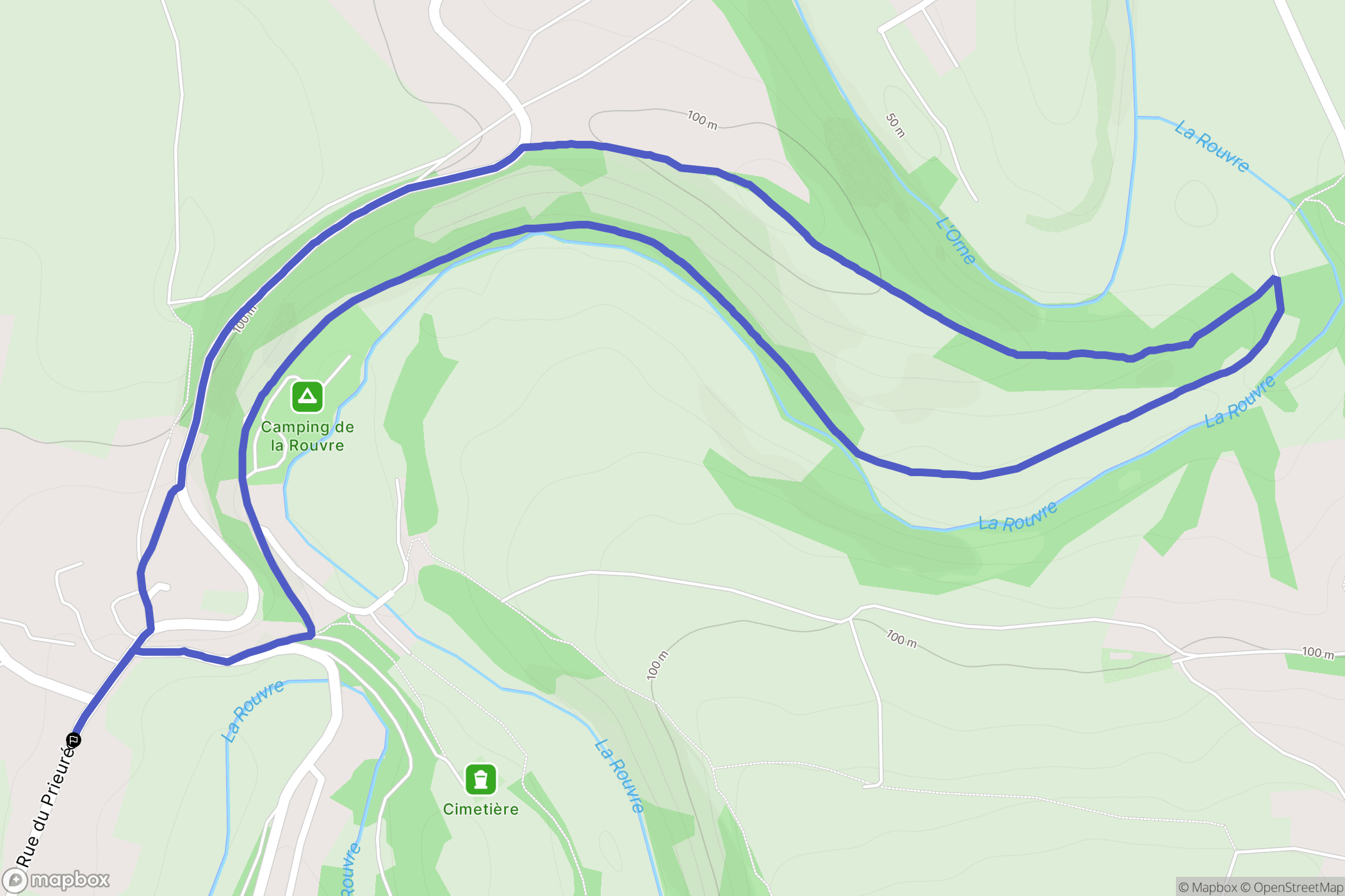 Ménil-Hubert-sur-Orne : carte du parcours de randonnée - France