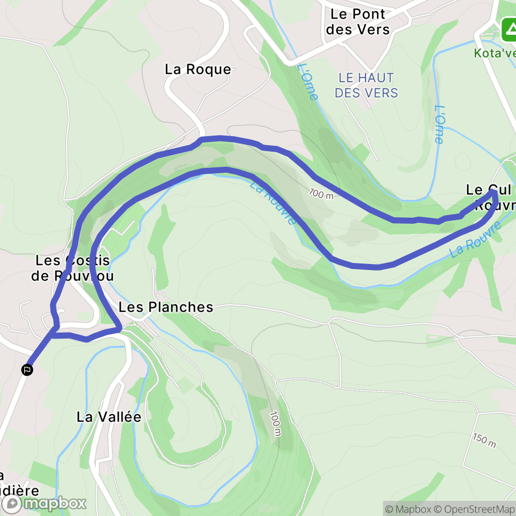 Ménil-Hubert-sur-Orne : carte du parcours de randonnée - France