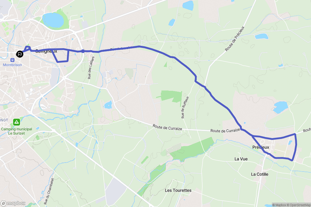 Savigneux : carte du parcours de randonnée - France