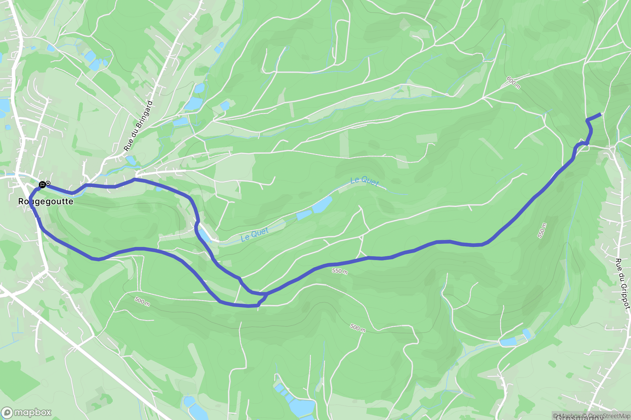 Rougegoutte : carte du parcours de randonnée - France