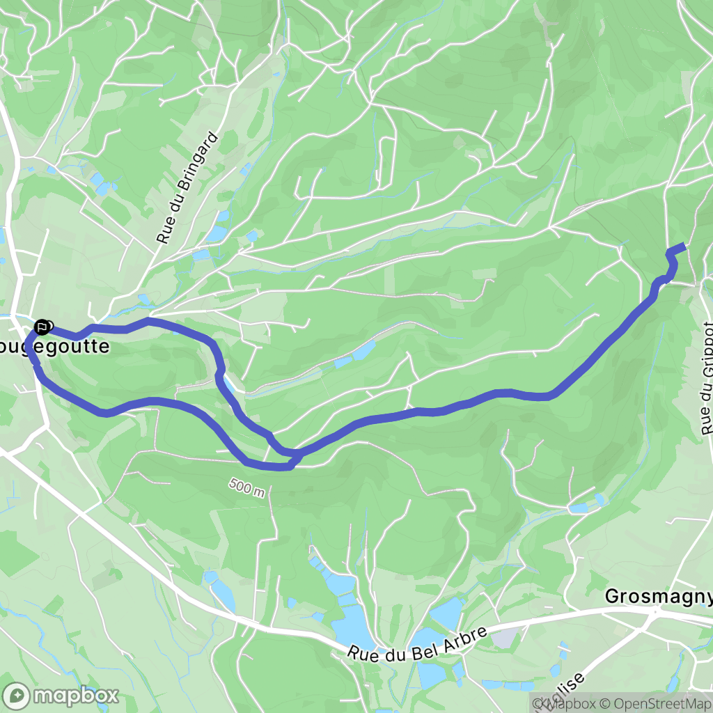 Rougegoutte : carte du parcours de randonnée - France
