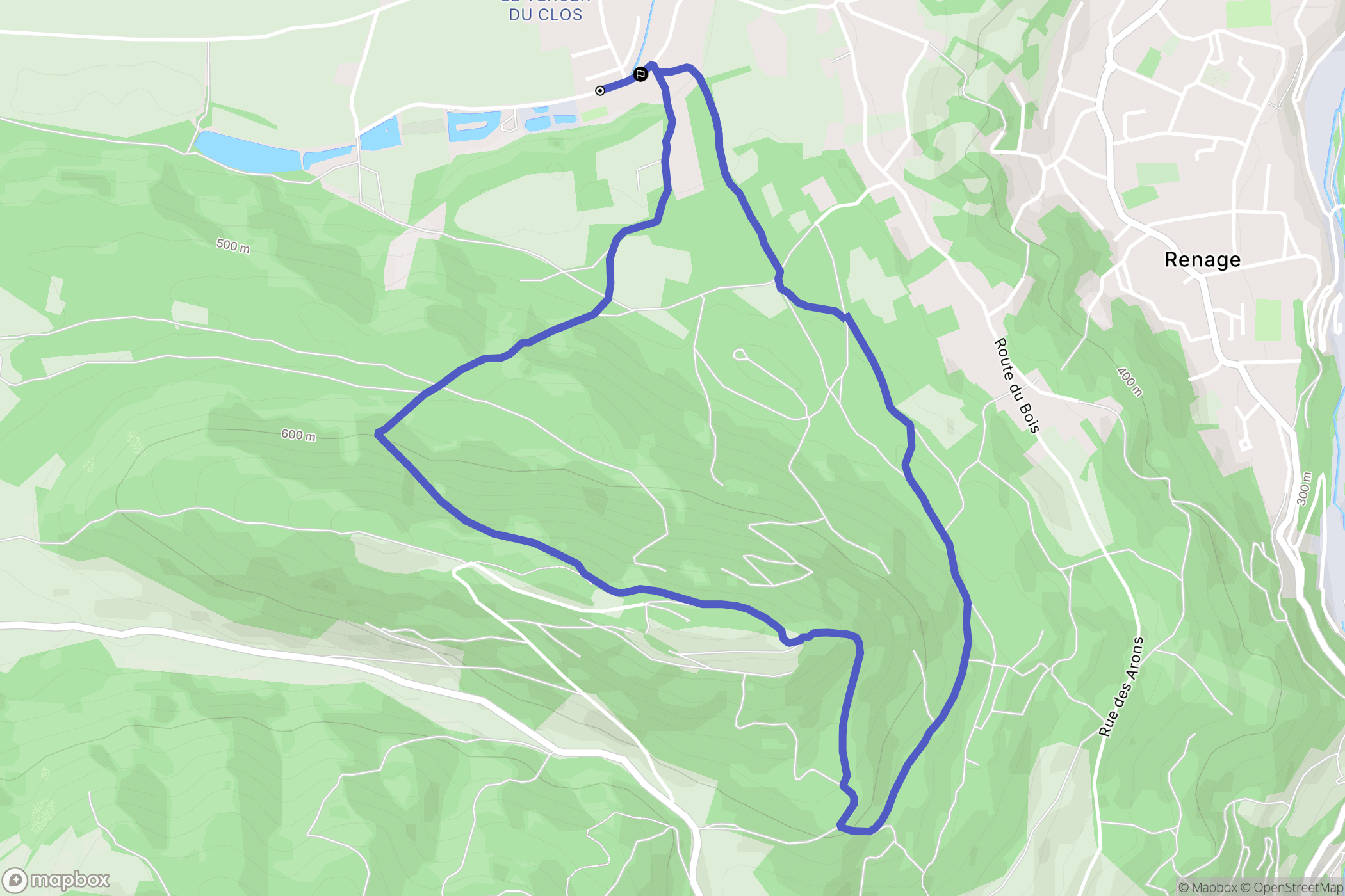 Beaucroissant : carte du parcours de randonnée - France