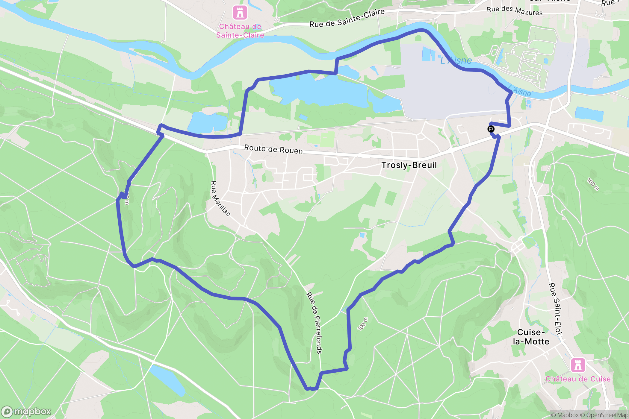 Trosly-Breuil : carte du parcours de randonnée - France