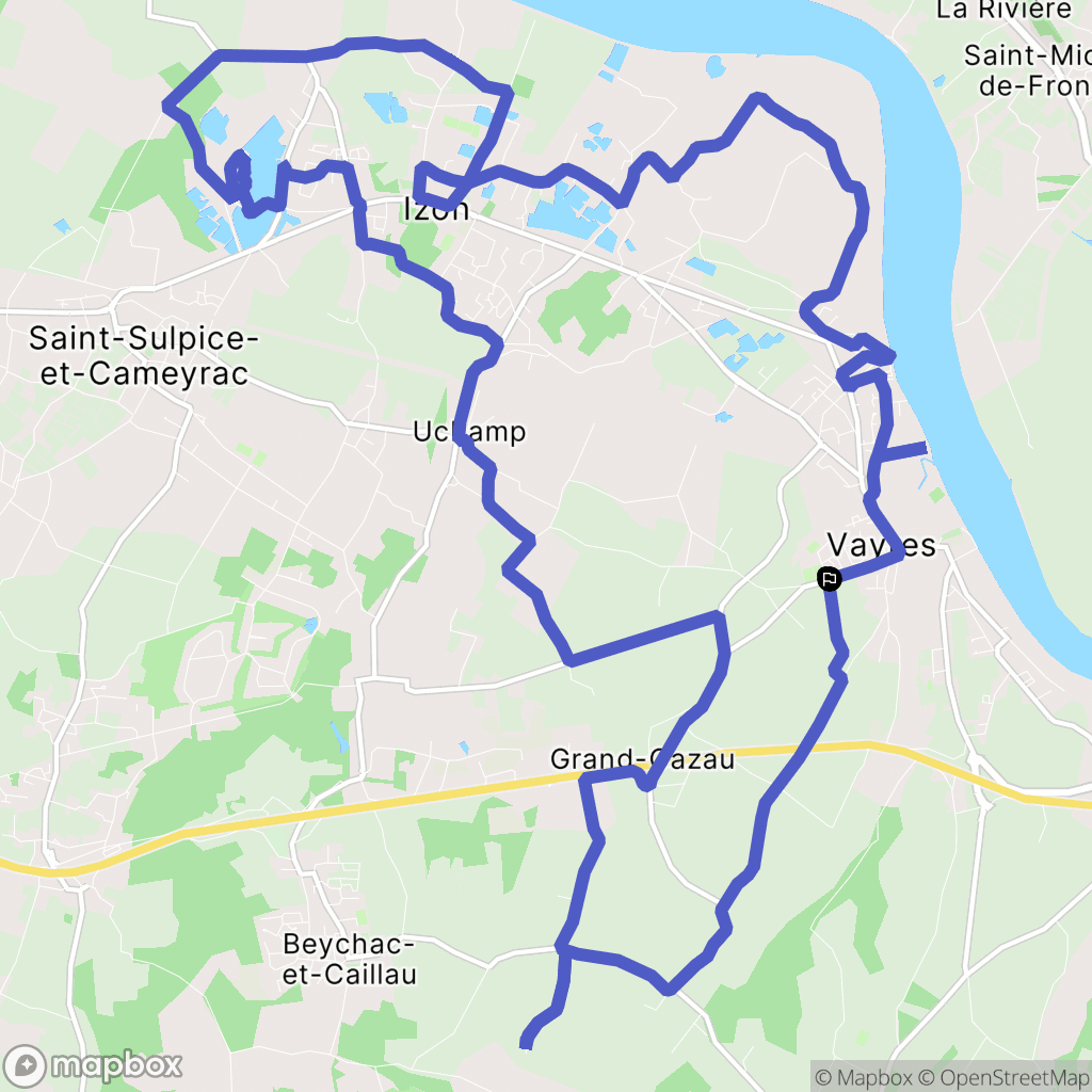 Vayres : carte du parcours de randonnée - France