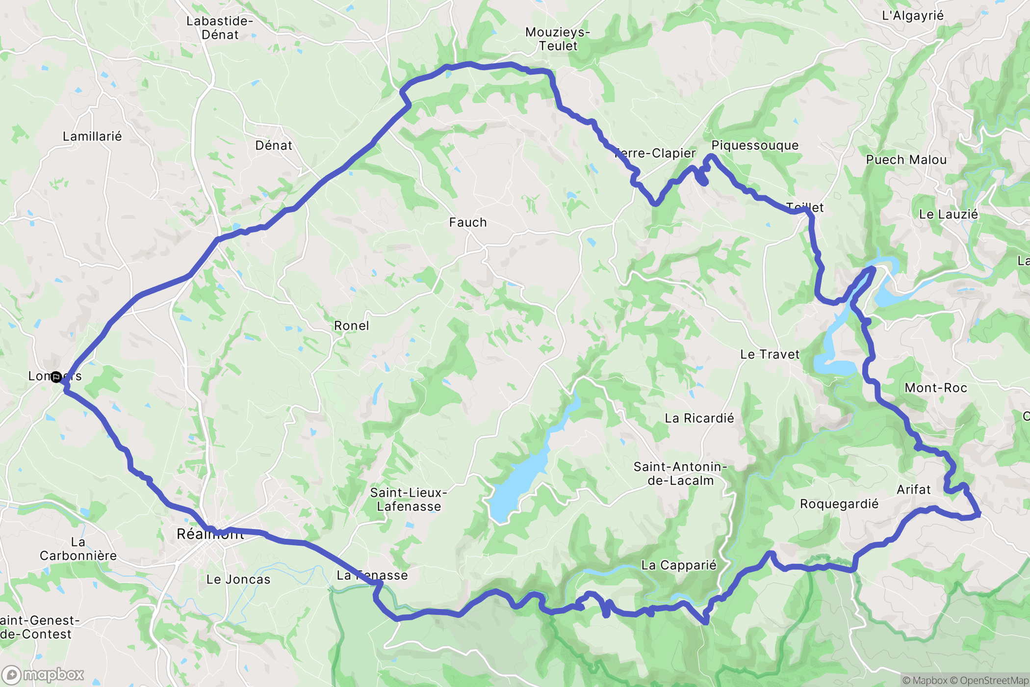 Lombers : carte du parcours de randonnée - France